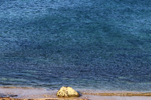 Необитаемое Средиземноморское Побережье Северном Израиле Израиле Общий Карантин Вируса Короны — стоковое фото