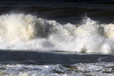 İsrail 'in kuzeyinde Akdeniz' de şiddetli fırtına, rüzgar ve sağanak yağış 