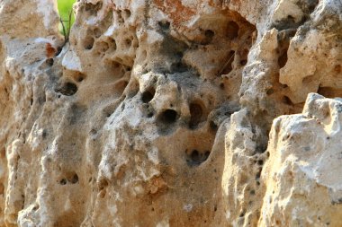 Kuzey İsrail 'deki dağlarda dağ kayaları ve büyük taşlar. 