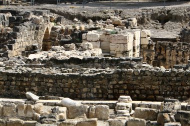 Kuzey İsrail 'deki bir milli parktaki antik bir şehrin kalıntıları 