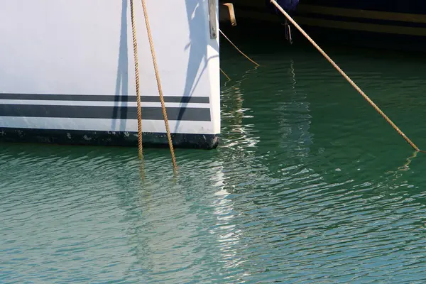 Cais Para Atracar Barcos Nas Margens Mar Mediterrâneo Porto Tel — Fotografia de Stock