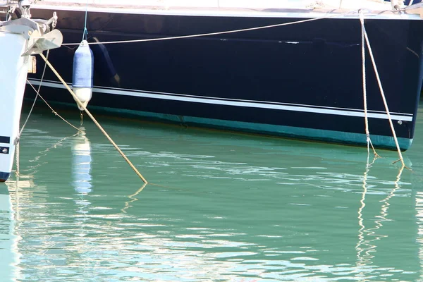 Pier Mooring Boats Shores Mediterranean Sea Port Tel Aviv Israel — Stock Photo, Image