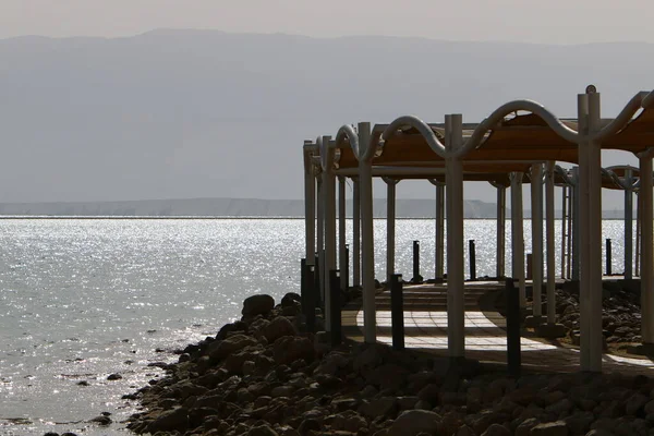Costa Salada Del Mar Muerto Sur Israel Textura Del Mar — Foto de Stock