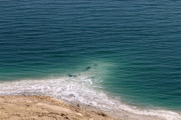 Costa Salgada Mar Morto Sul Israel Textura Mar Morta Peyage — Fotografia de Stock