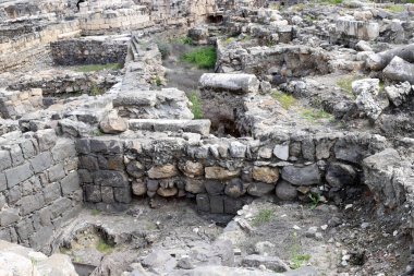 İsrail 'in kuzeyindeki Ürdün Vadisi' ndeki Beit She 'an antik kentinin kalıntıları. Antik çağlarda, şehir güçlü bir deprem tarafından tahrip edildi., 