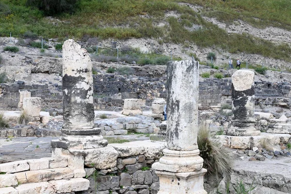 Ερείπια Της Αρχαίας Πόλης Beit She Στην Κοιλάδα Του Ιορδάνη — Φωτογραφία Αρχείου