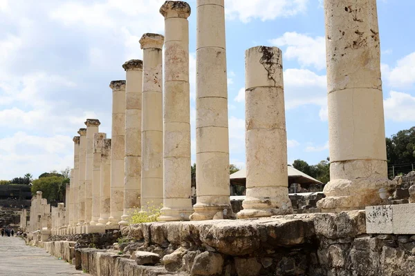 Ερείπια Της Αρχαίας Πόλης Beit She Στην Κοιλάδα Του Ιορδάνη — Φωτογραφία Αρχείου