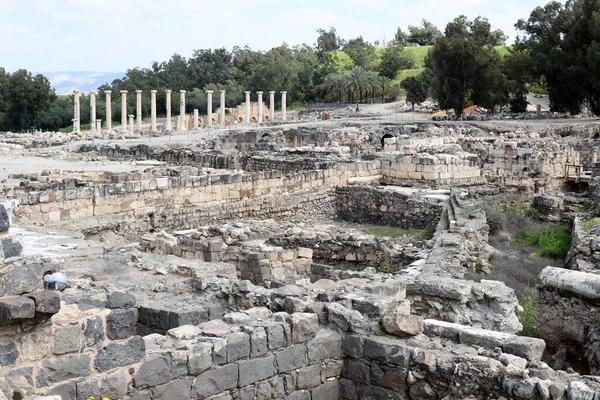 Ruines Ancienne Ville Beit She Dans Vallée Jourdain Dans Nord — Photo