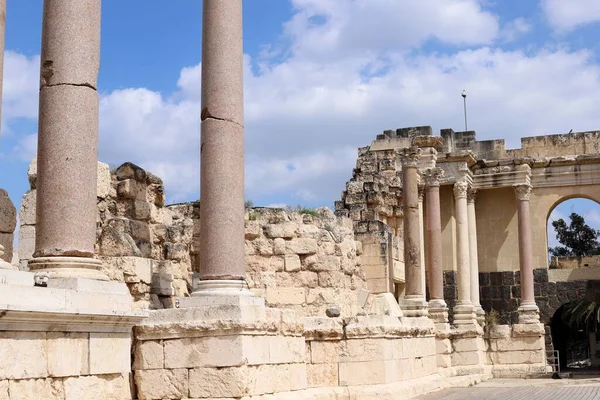 Ερείπια Της Αρχαίας Πόλης Beit She Στην Κοιλάδα Του Ιορδάνη — Φωτογραφία Αρχείου