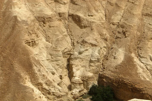 Tekstura Zboczy Górskich Krajobrazów Pustyni Judejskiej Południowym Izraelu Gorący Słoneczny — Zdjęcie stockowe