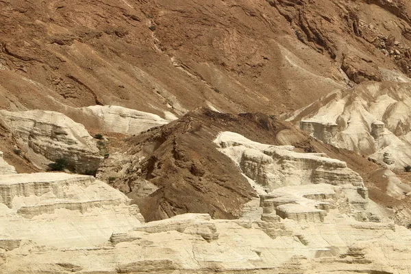 Скульптура Гірських Схилів Ландшафтів Юдейській Пустелі Півдні Ізраїлю Гарячий Сонячний — стокове фото