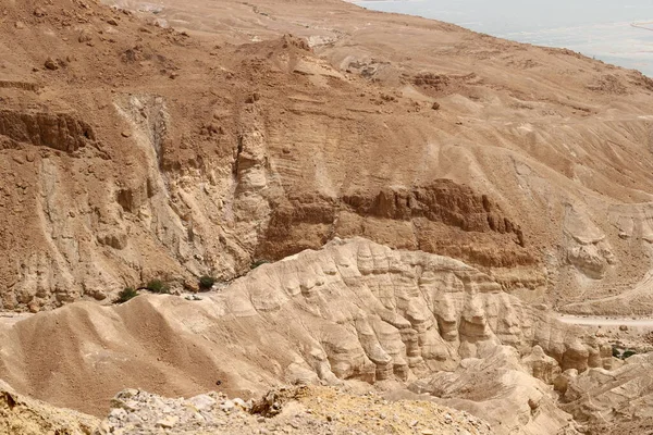 Texture Mountain Slopes Landscapes Judean Desert Southern Israel Hot Sunny — Stock Photo, Image