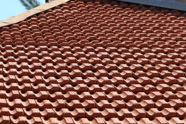 Telhado Casa Feito Azulejos Vermelhos Detalhes Arquitetônicos Construção Moradias Israel — Fotografia de Stock