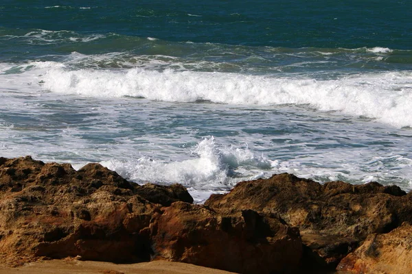 Mittelmeerküste Norden Israels Sommer Und Heißer Sonniger Tag — Stockfoto