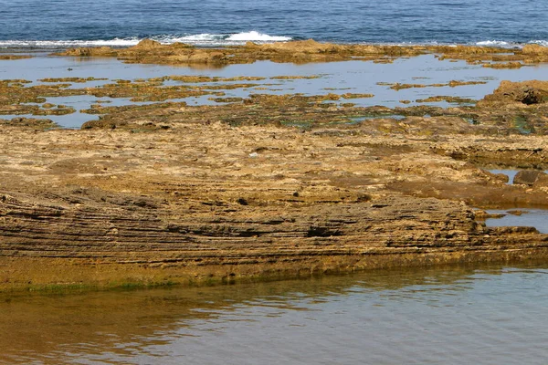 Kust Van Middellandse Zee Het Noorden Van Israël Zomer Hete — Stockfoto