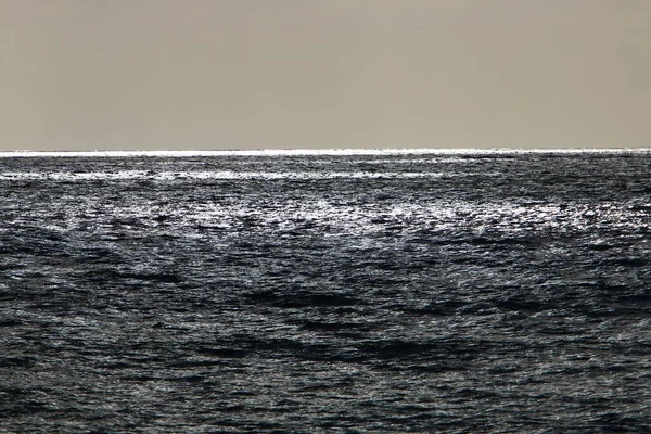 Coast Mediterranean Sea North Israel Summer Hot Sunny Day — Stock Photo, Image