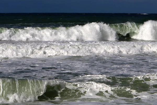 Kust Van Middellandse Zee Het Noorden Van Israël Zomer Hete — Stockfoto