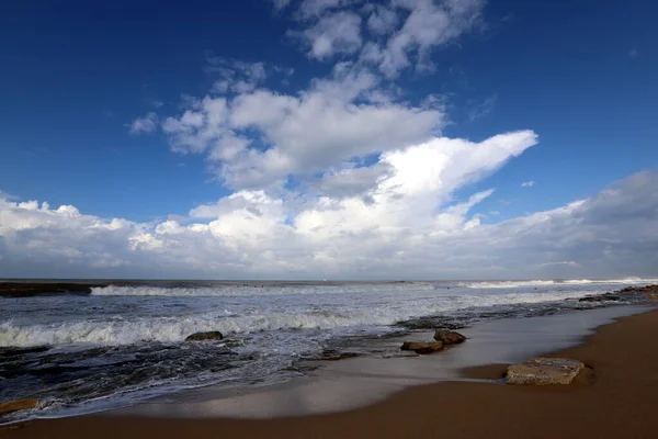 Mittelmeerküste Norden Israels Sommer Und Heißer Sonniger Tag — Stockfoto