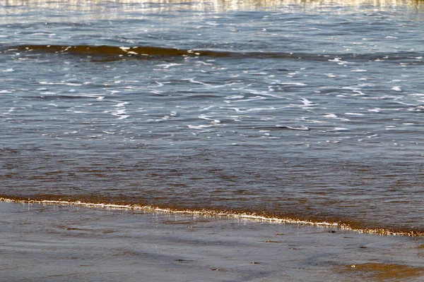 Plage Sable Sur Les Rives Mer Méditerranée Israël Chaude Journée — Photo