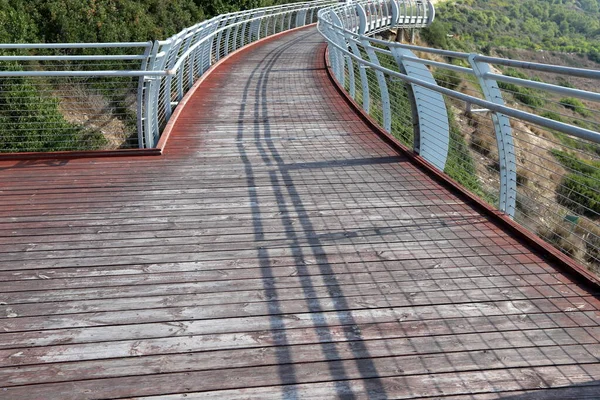 Small Footbridge Obstacle Hiking Trail Northern Israel — Stock Photo, Image