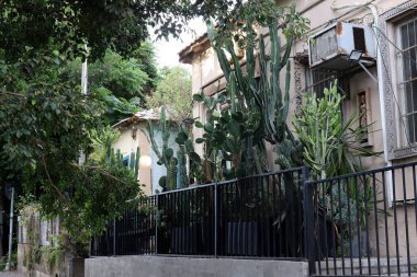 Old houses in classical style in the white city of Tel Aviv in Israel 