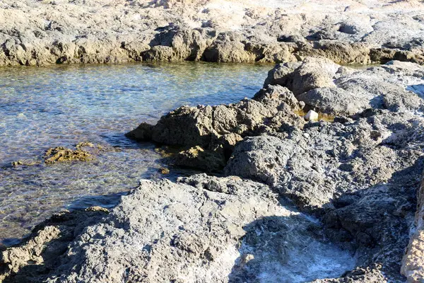 Rochers Pierres Énormes Sur Les Rives Mer Méditerranée Dans Nord — Photo