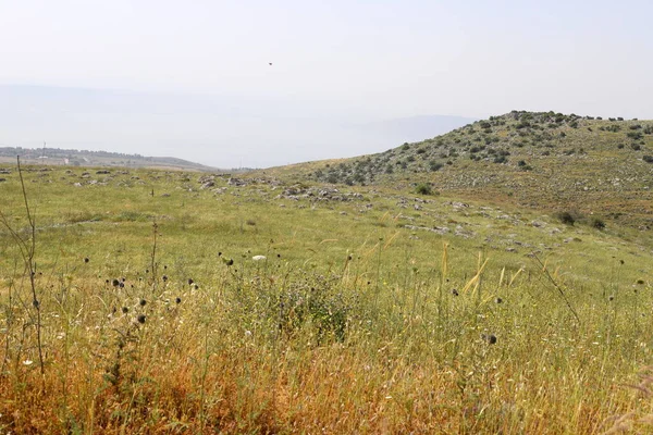 Paisagem Nas Montanhas Norte Israel Vista Das Colinas Golã Israel — Fotografia de Stock