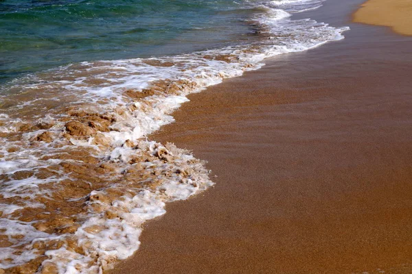 Sandy Beach Shores Mediterranean Sea Northern Israel Hot Summer Israel — Stock Photo, Image