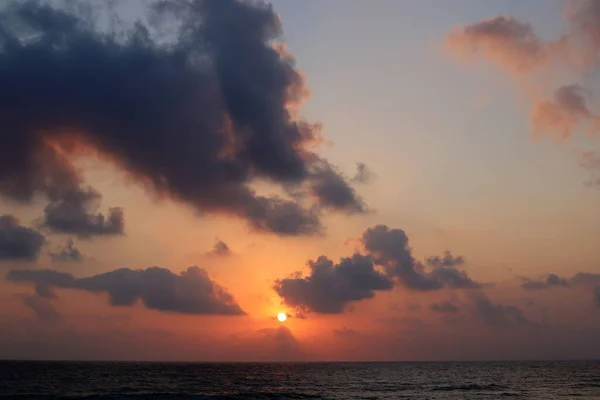 Cielo Sobre Mar Mediterráneo Norte Israel Atardecer — Foto de Stock