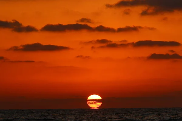 Sky Mediterranean Sea Northern Israel Sunset — Stock Photo, Image