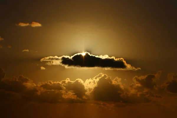 Cielo Sobre Mar Mediterráneo Norte Israel Atardecer —  Fotos de Stock