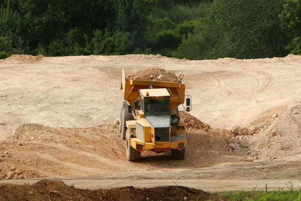 Máquinas Pesadas Construção Tratores Tratores Canteiro Obras Israel — Fotografia de Stock