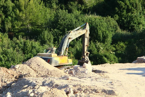 Máquinas Pesadas Construção Tratores Tratores Canteiro Obras Israel — Fotografia de Stock