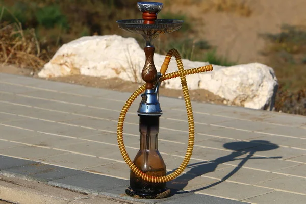 Tubo Fumar Oriental Nargila Narguilé Hookah Parque Cidade Israel — Fotografia de Stock