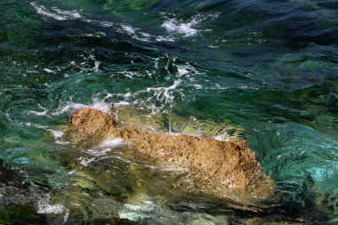 Kuzey İsrail 'de Rocky Akdeniz kıyıları 
