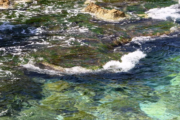 Costa Mediterránea Rocosa Norte Israel — Foto de Stock