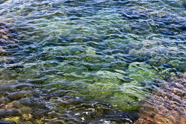 Couleur Eau Mer Dans Les Eaux Peu Profondes Mer Méditerranée — Photo