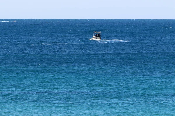 Cor Água Mar Águas Rasas Mar Mediterrâneo Norte Israel — Fotografia de Stock