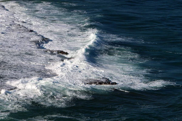 Kleur Van Zeewater Ondiep Water Middellandse Zee Het Noorden Van — Stockfoto