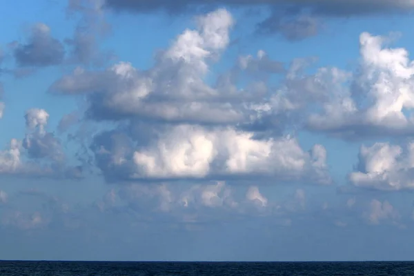 Bewölkter Himmel Über Dem Mittelmeer Norden Israels — Stockfoto