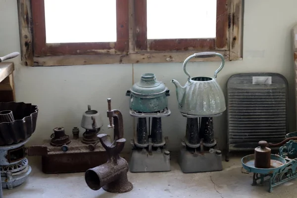 Old things and tools are sold at a flea market in Israel