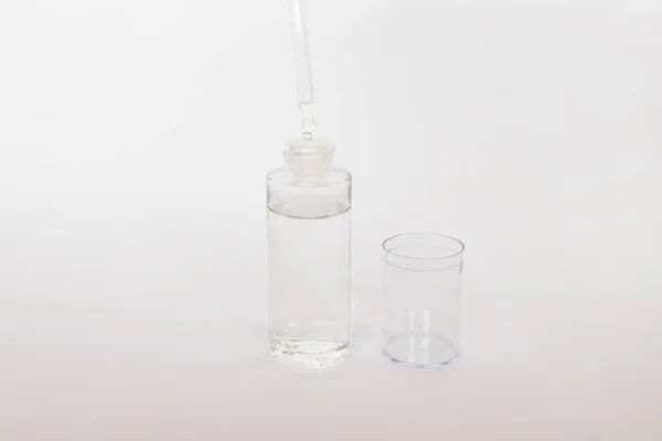 Bottle Mock Vetro Dropper Pipetta Osmetica Fondo Bianco — Foto Stock