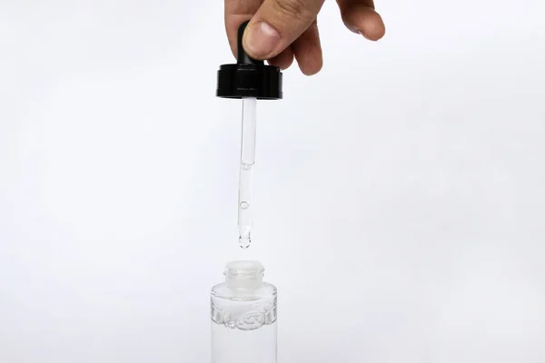 Bottle Mock Vetro Dropper Pipetta Osmetica Fondo Bianco — Foto Stock