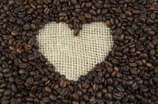The heart of the roasted coffee beans — Stock Photo, Image