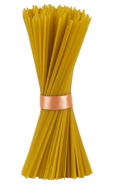Bir şerit izole arka plan üzerinde ile bağlı spagetti