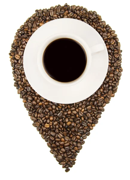 Kahve çekirdekleri konumu simgesi