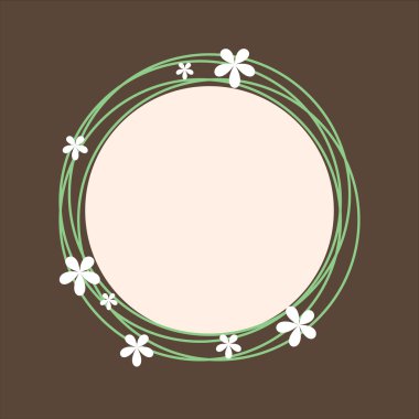 Bahar Tema circlular çerçeve çiçek tasarım ile