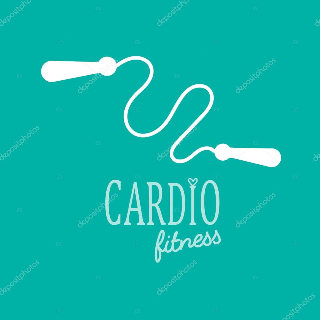 Cardio Training flat icon vector illustration, eps10, easy to edit jump rope logo. White on blue background