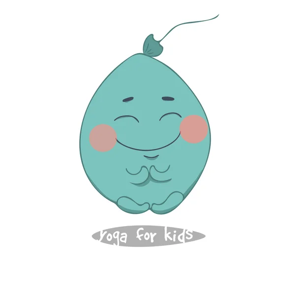 Çizgi film vektör karakteri bir balon meditasyon ve pratik yoga. Yoga çocuklar için