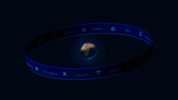 Oběžnic, animovaný segmentu. geocentrické soustavy — Stock video